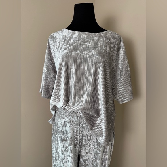 NWT Banana Republic Silver Wide Leg Pants & Top Set - Picture 7 of 12